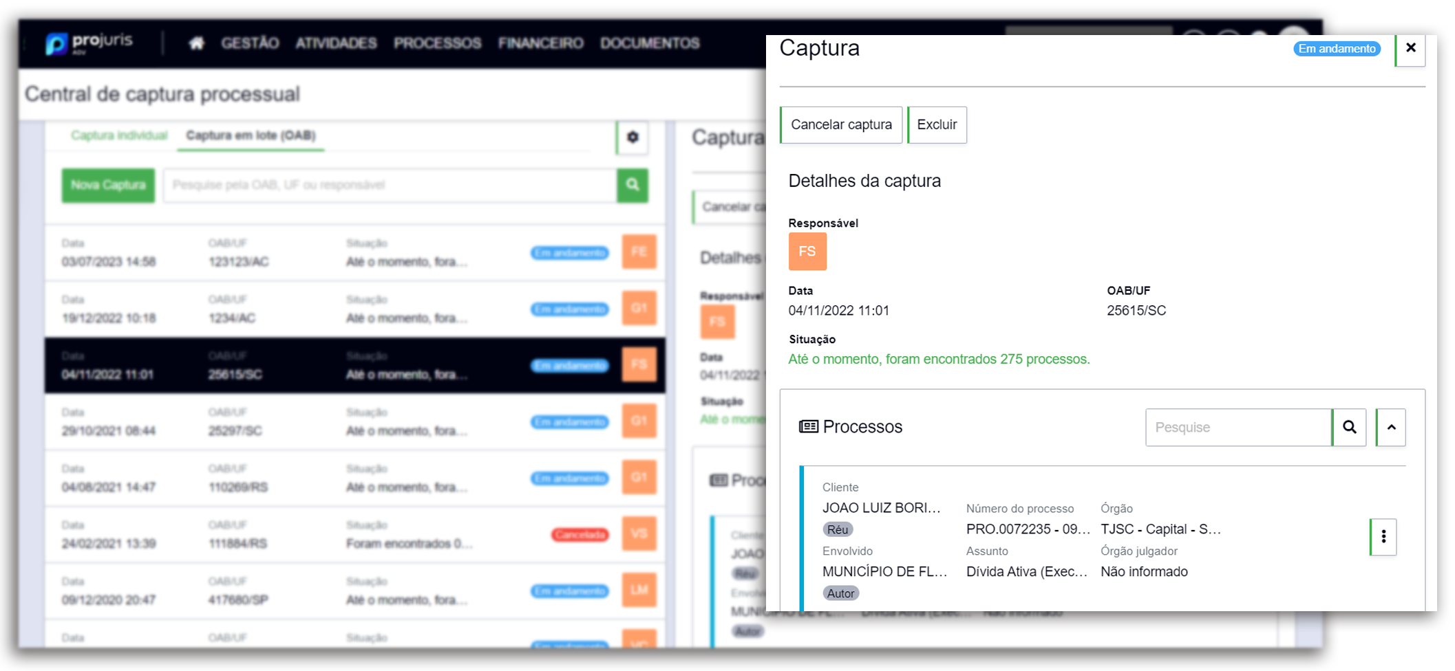 Monitoramento de Processos