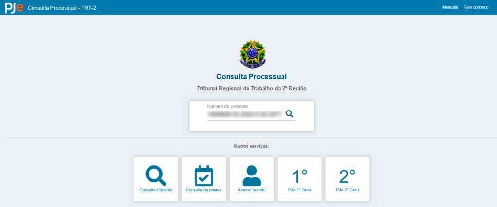 Imagem mostrando como consultar processo trabalhista